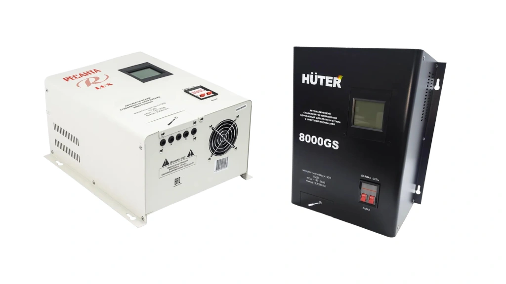 Стабилизаторы напряжения Ресанта АСН-10 Н/Квт Lux и Hüter 8000GS: обзор за 5 секунд