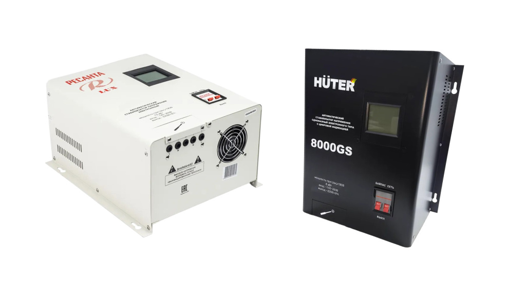 Стабилизаторы напряжения Ресанта АСН-10 Н/Квт Lux и Hüter 8000GS: обзор за 5 секунд