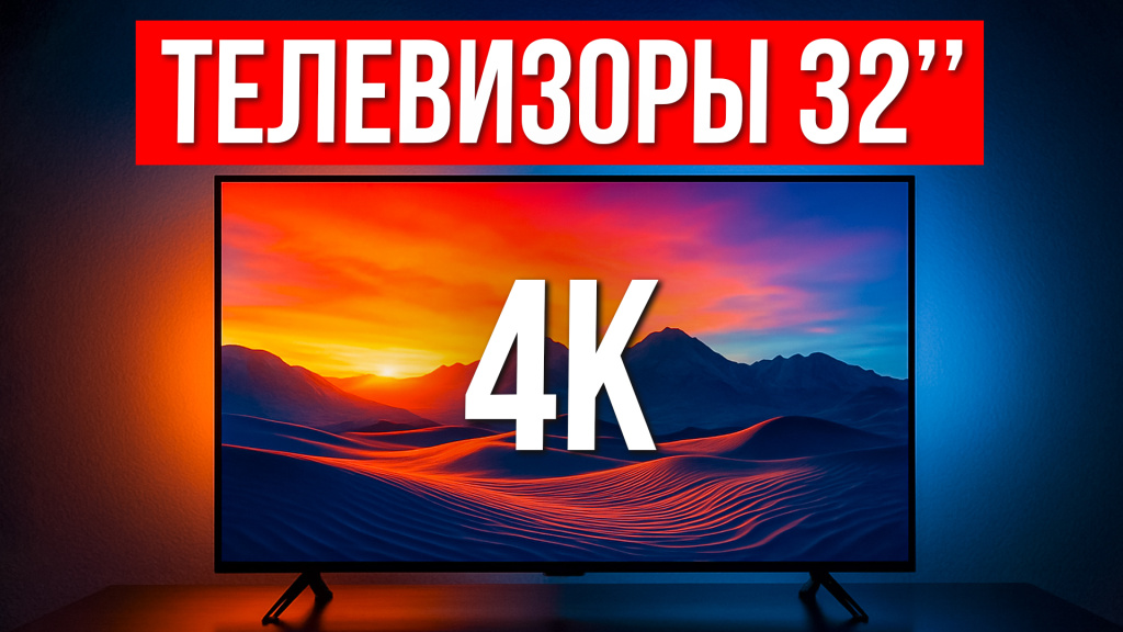 Видео-обзор недорогих телевизоров 32 дюйма 4К в 2025 году