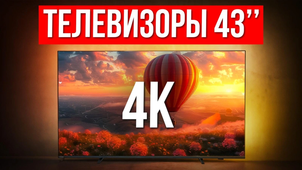 Видео-обзор недорогих телевизоров 43 дюйма с 4К в 2025 году