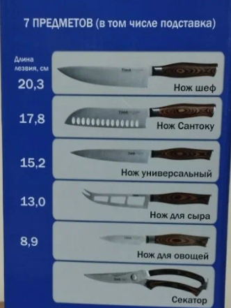 Фото набора ножей TimA Standart ST-01