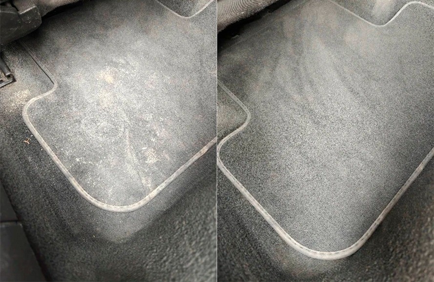 Фото результата уборки автомобильного пылесоса Baseus A5 Car Vacuum Cleaner