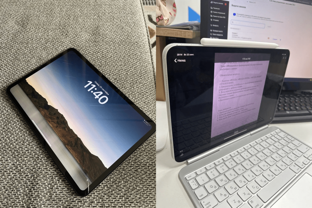 Фото айпада iPad Pro 2024 со стилусом и клавиатурой