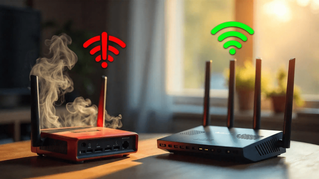 Сравнение дешевого и современного роутера. Иллюстрация: My Gadget